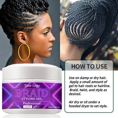 Braid Gel Extreme Hold Use For Edges, Braids, Locks, Twists, Cornrows-250ml