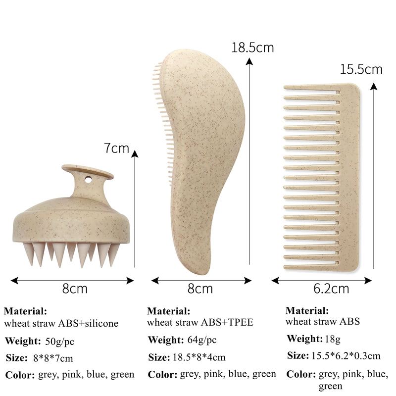 Scalp Massager Shampoo Brush Wide Teeth Comb Sets