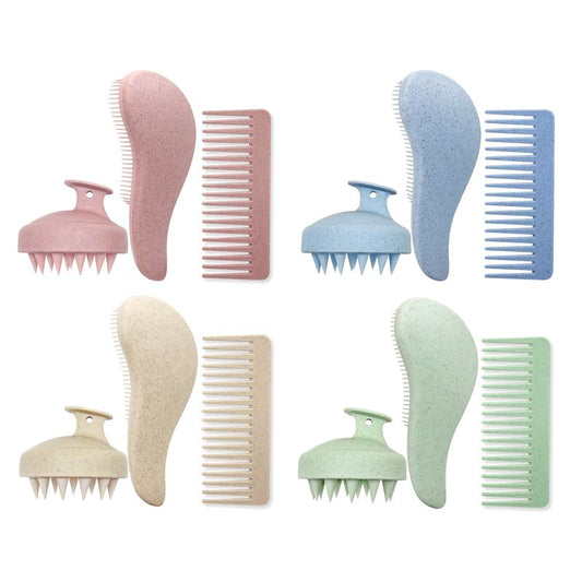 Scalp Massager Shampoo Brush Wide Teeth Comb Sets