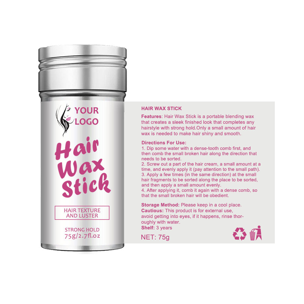 Hair Wax Stick Sleek Finished Style Anti-frizz Strong Hold Melt Jar-75g